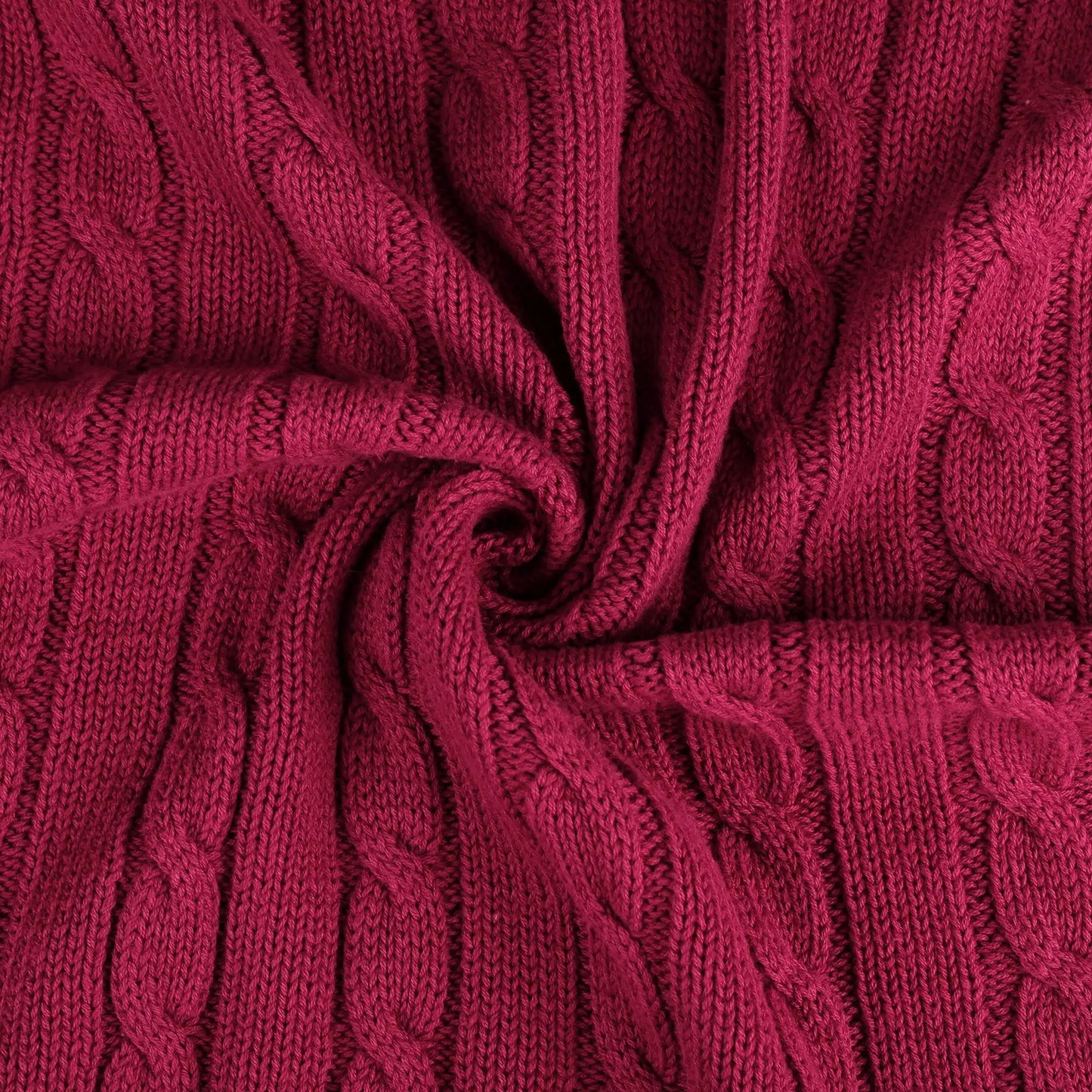 Cable Knitted Bed Sofa Throw Blanket