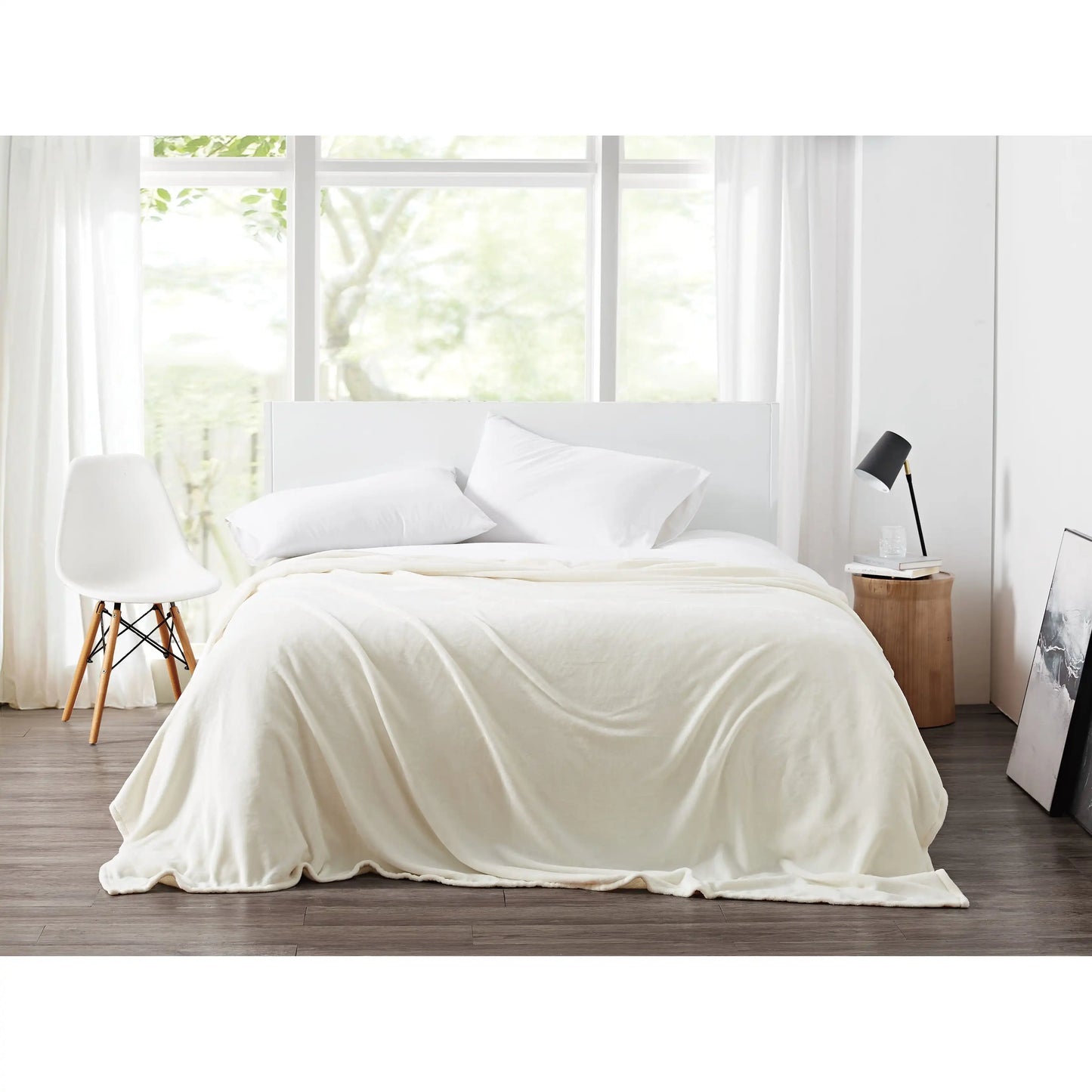 Solid Plush Green King Blanket