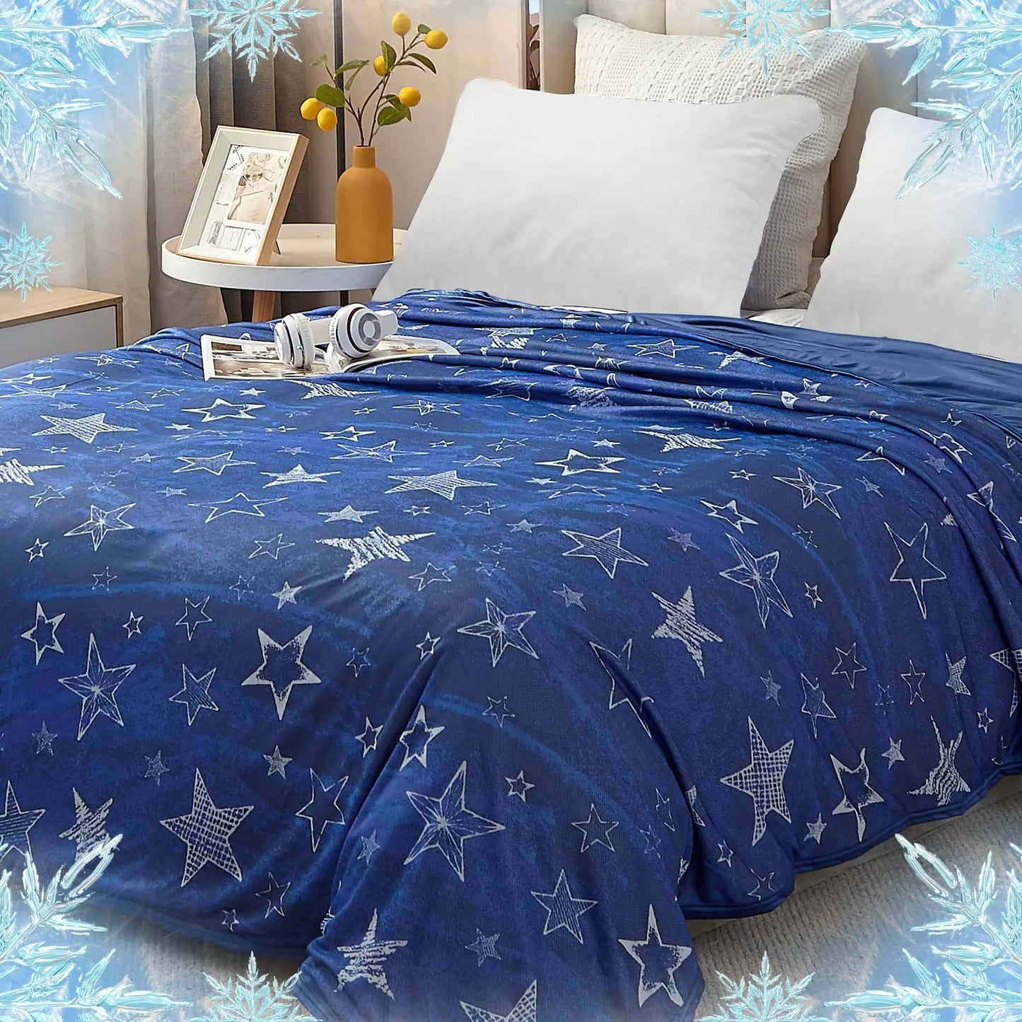 Star Print Cooling Throw Blanket