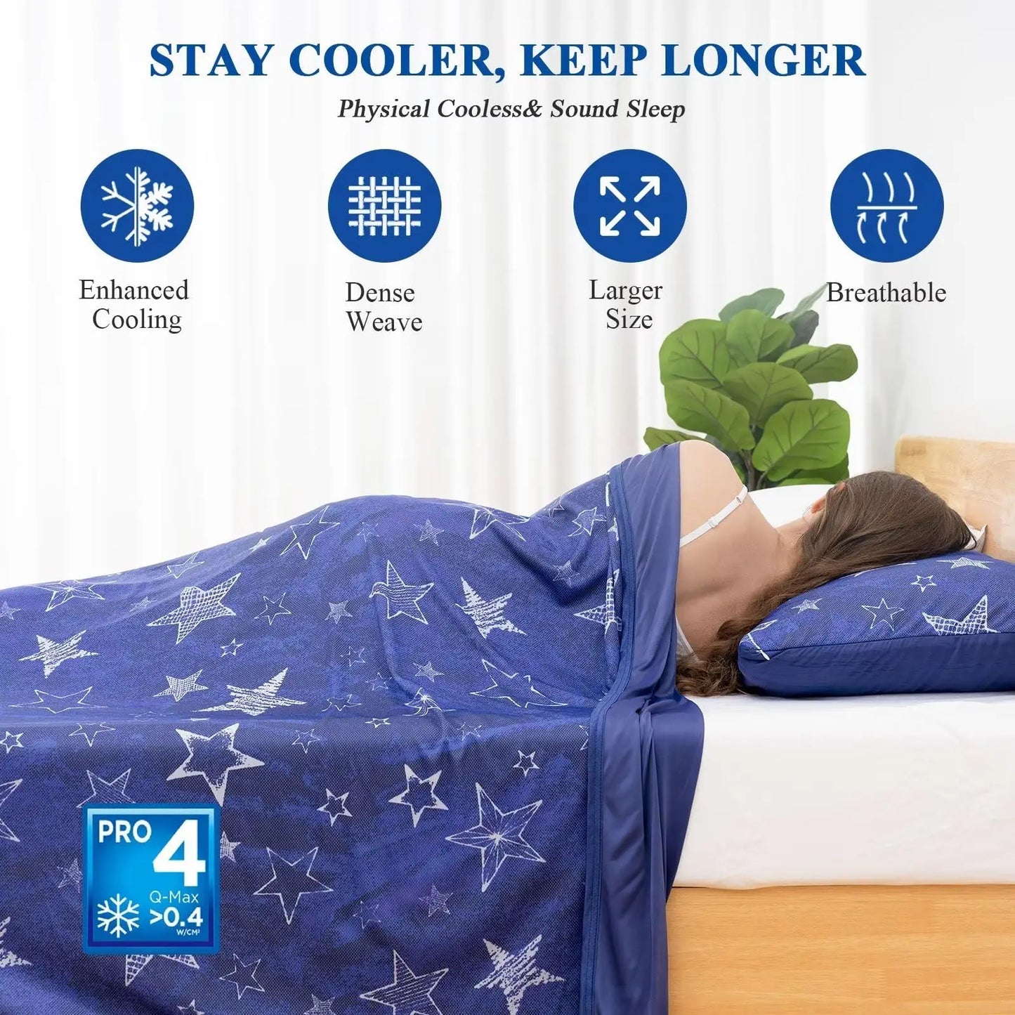 Star Print Cooling Throw Blanket