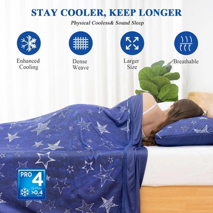 Star Print Cooling Throw Blanket