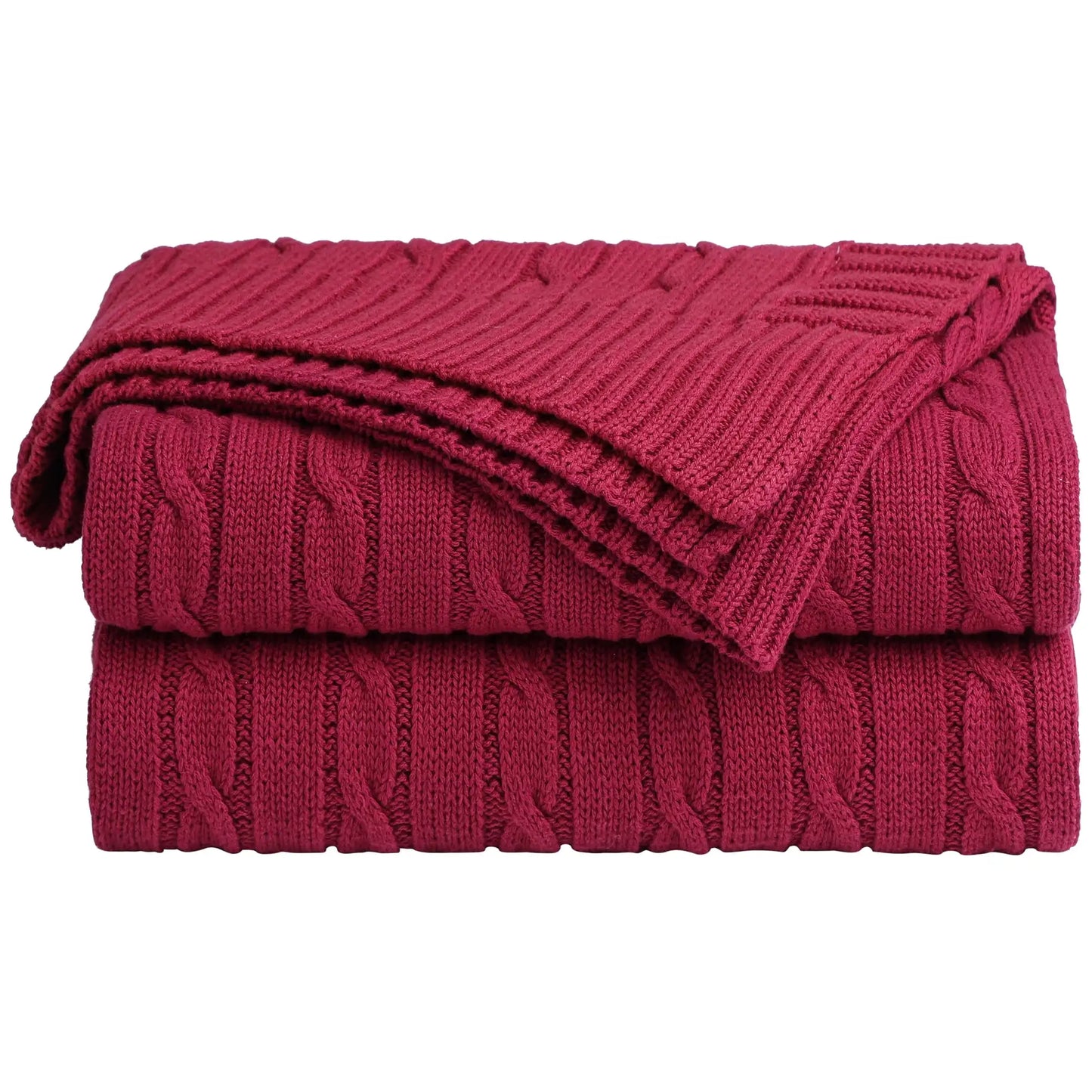 Cable Knitted Bed Sofa Throw Blanket