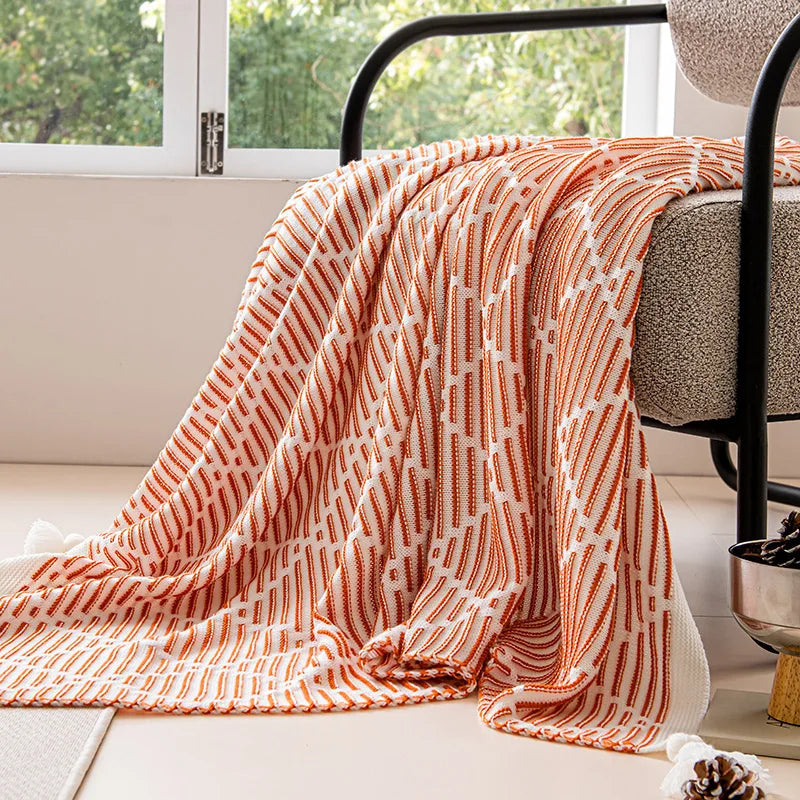 Luxury Plaid Knit Throw Blanket