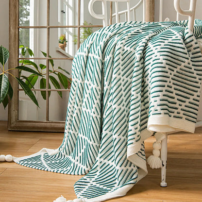 Luxury Plaid Knit Throw Blanket