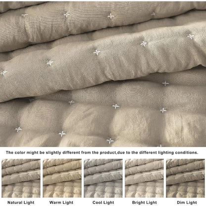 Beige King Quilt Set