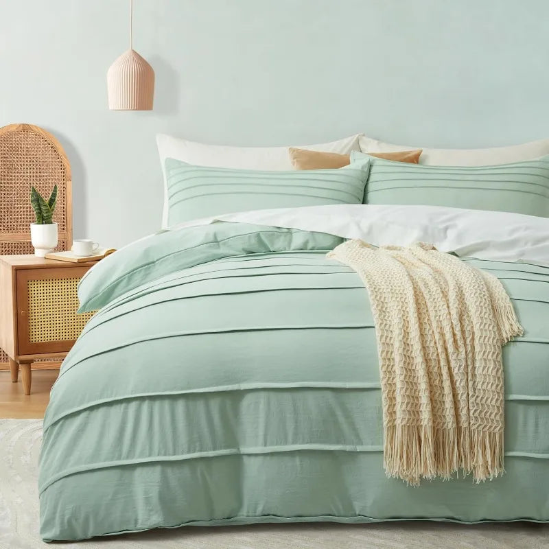 Pleated King Duvet Cover