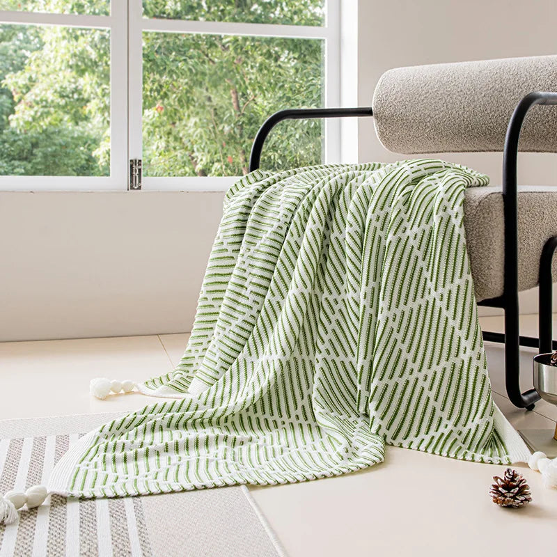 Luxury Plaid Knit Throw Blanket