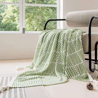 Luxury Plaid Knit Throw Blanket