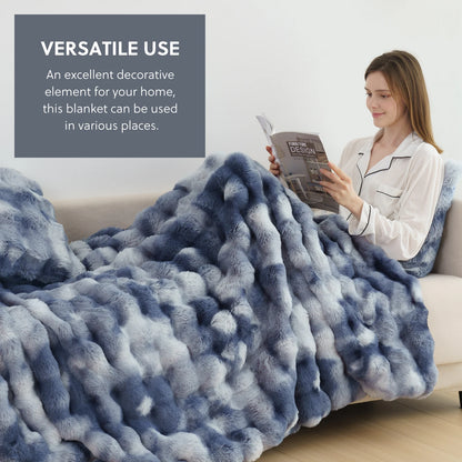 Milk Velvet Bubble Rabbit Plush Blanket