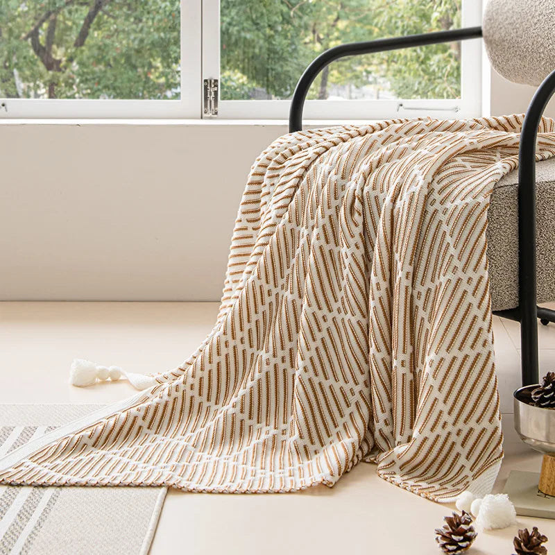 Luxury Plaid Knit Throw Blanket