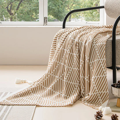 Luxury Plaid Knit Throw Blanket