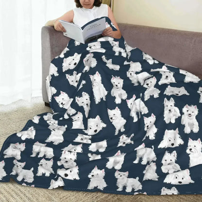 Westie Fleece Throw Blanket