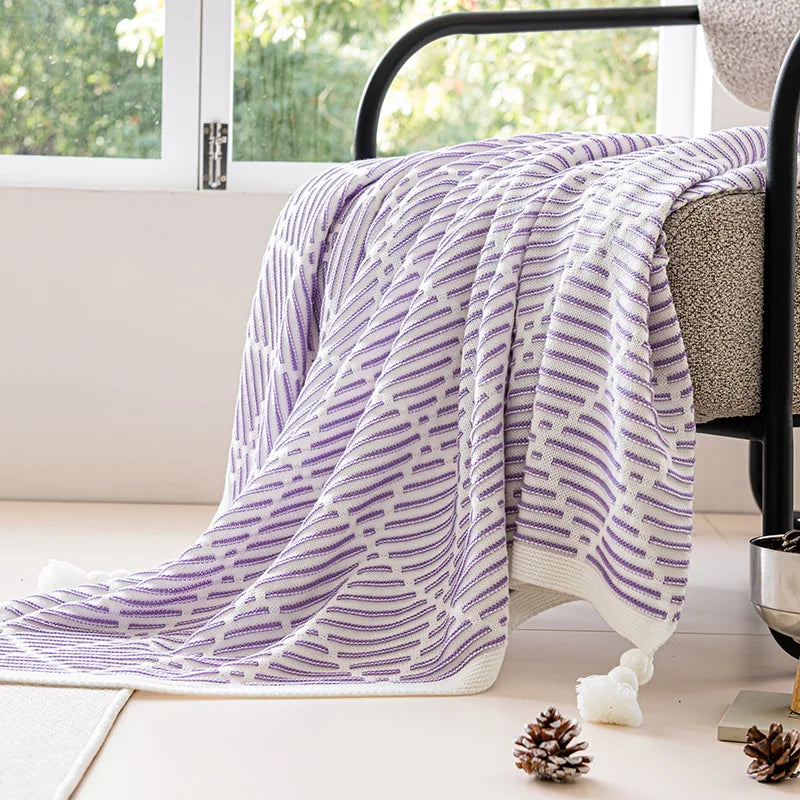 Luxury Plaid Knit Throw Blanket