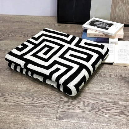 Nordic Striped Acrylic Cashmere Knit Blanket