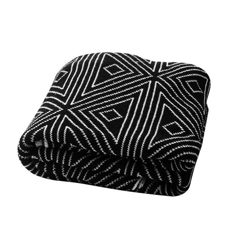 Nordic Striped Acrylic Cashmere Knit Blanket