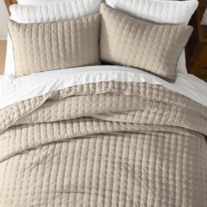 Beige King Quilt Set
