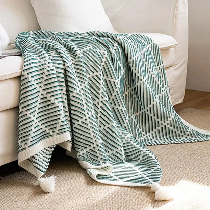 Luxury Plaid Knit Throw Blanket
