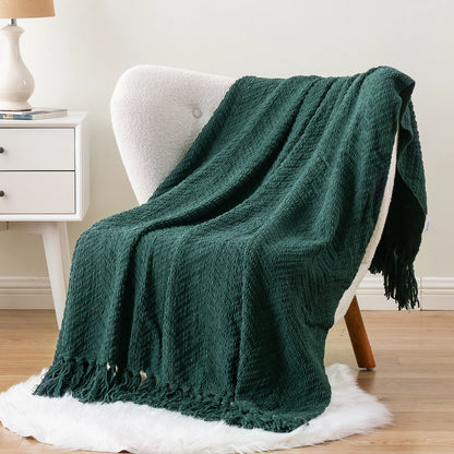 Soft Thick Plaid Knitted Throw Blanket