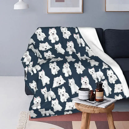 Westie Fleece Throw Blanket