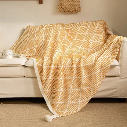 Luxury Plaid Knit Throw Blanket