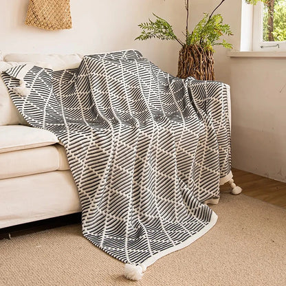 Luxury Plaid Knit Throw Blanket
