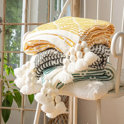 Luxury Plaid Knit Throw Blanket
